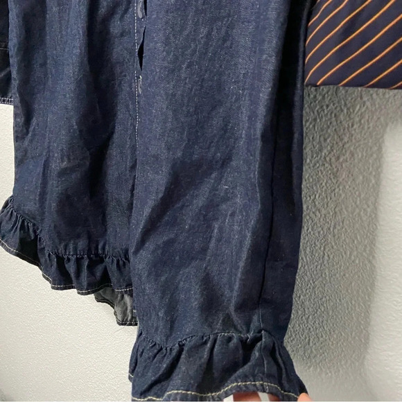 Tommy Hilfiger Denim Shirtdress Ruffle Hem NEW Size 8/10 Casual Chic Americana - Picture 9 of 16